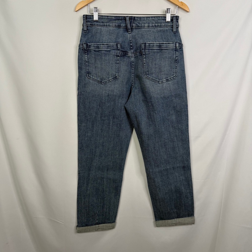 Blue By Artemis Women Cuffed Relaxed Straight Jeans Indigo Size 4 NWT - Picture 6 of 8